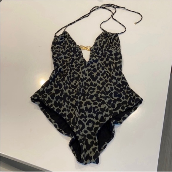HOST PICK! NWOT Stella McCartney Leopard Print Swimsuit, Size 4 / 6 - Picture 1 of 7